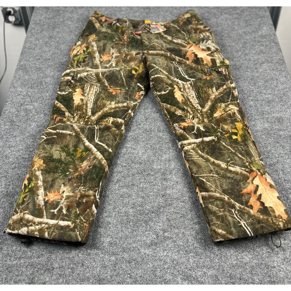 SHE Outdoor Womens Camo Fleece Hunting Pants Cargo Pockets Green Brown Size L